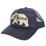 Max Snapback Baseball Cap with Golden Bear Pattern+Letters Mama/Papa mama