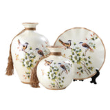 Maxbell 3Pcs Decorative Ceramic Vases Bird Decor Ornaments for Entrance Living Room