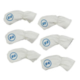 Maxbell 6pcs Golf Club Head Cover Irons Headcover Protectors with Number White