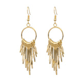 Maxbell 1 Pair Women Tassel Long Drop Earrings Statement Party Jewelry Gift Golden