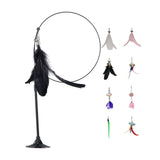 Maxbell Cat Teaser Toy Flexible Exerciser Handheld Teaser Toy for Prowl Jump  black