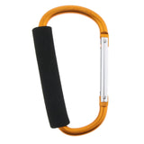 Maxbell Portable Large D Ring Snap Hook Aluminum Carabiner Cushion Grip 9mm yellow