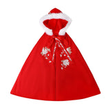 Maxbell Women Cape Chinese Style Hanfu Cloak Poncho Floral Embroidery Jacket Red