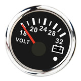 Max Maxb 52mm Black Anti-fog Round Panel Digital LED Voltmeter Gauge for Boat Yacht
