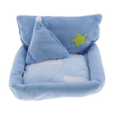Max Small Pet Hamster Gerbil Sleeping Bed Soft Nest Mattress Winter Warm Blue