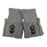 Maxbell Leg Warmers Knitted Winter Warm Fashion Toppers Stockings Womens Boot Cuffs light gray