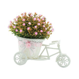 Maxbell Flower Basket Container Tricycle Home Decor for Balcony Garden Desk Pink