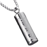 Maxbell Fashion Urn Necklace Men Women Cylinder Locket Container Jar for Funeral Argent