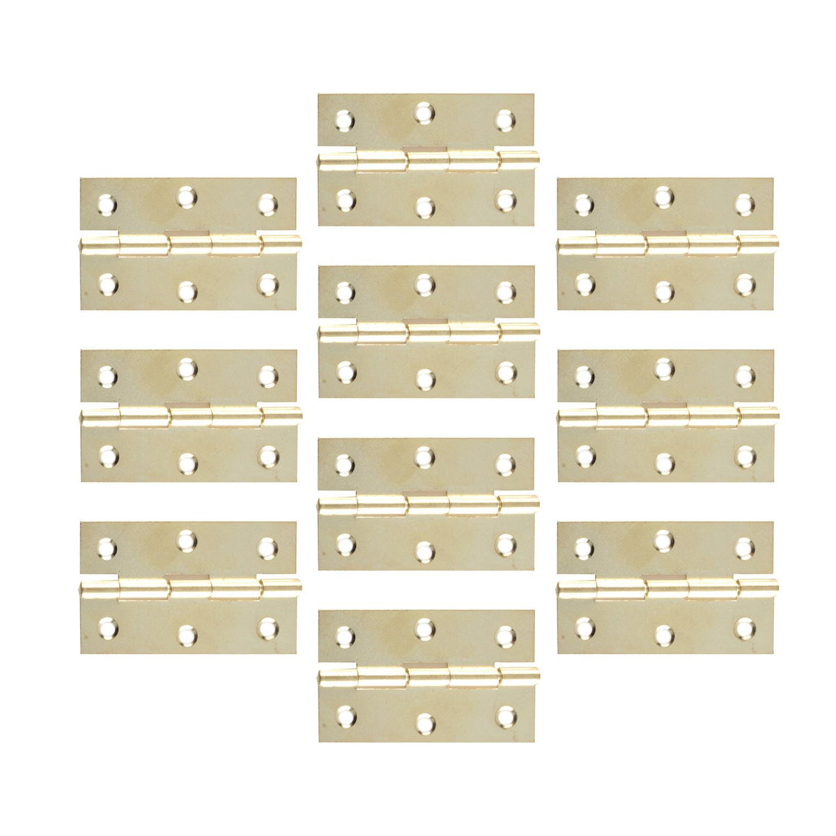 Maxbell 10Pcs Metal Hinges Closing Hinge Connectors for Closet Cabinet Wooden Box Yellow