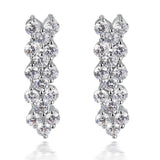 Maxbell Women Jewelry Wedding Stud Earings Silver Crystal Rhinestone Dangle Earings