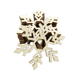 Maxbell 10Pcs Hexagon Snowflake Shape Wooden Pieces for XMAS Pendants Embellishments