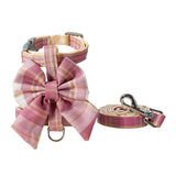 Maxbell Dog Harness and Leash Set Adjustable Dog Harness for Kitty Cat Accessories Pink