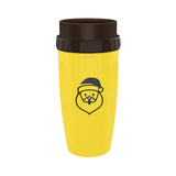 Maxbell Coverless Twist Cup Portable with Stainless Steel Straw Insulated Coffee Cup Yellow Santa Claus