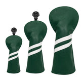 Maxbell 3x Golf Wood Head Cover Headcover with Interchangeable Number Tag Protector Green