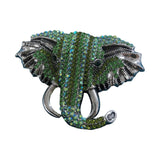 Maxbell Elephant Brooch Pin Brooches Elephant Head Lapel Pin Dress Accessories Green