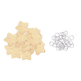 Max 50 Pieces Wooden Birthday Board Tags Circles Star