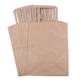 Max 10 Brown Kraft Paper Bags Food Carrier Takeaway with Handles 205*140*275 mm