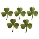Maxbell Pack of 5 Embroidered Iron on Patches Badge Cloth Stickers Three Leaf Clover