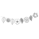 Maxbell Tropical Leaves Flower Banner Garland Birthday Hawaii Party Decor Silver