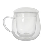 Maxbell Glass Tea Infuser Cup with Tea Strainer and Lid Durable Heat-resistant