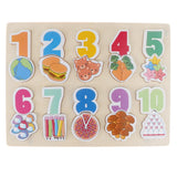 Maxbell Wooden Number Puzzle Baby Toddler Preschool Kid Educational Toy Numbers