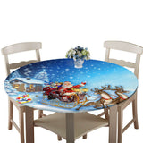 Max 48'' Round Table Cover Tablecloth Oil-Proof & Waterproof Xmas Carriage