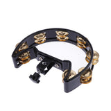 Max Music Rattle Tambourine Handbell Shaker with Copper Jingles Jazz Drum Acc 2