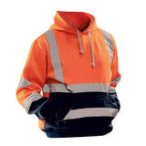 Maxbell Safety High Visibility Mens Hoodie Sweatshirt Tops Sports Roadside Emergency orange 3XL