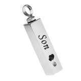 Maxbell Stainless Steel Cube Urn Memorial Ash Keepsake Cremation Pendant Son