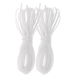 Max 2Pieces 5m PU Leather Cord String for Necklace Bracelet DIY Findings White