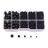 Maxbell Artificial Pearl Beads No Hole 4/5/6/8/10mm for Hats Table Scatter Clothes Black