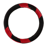 Max Maxb Universal Car Plush Steering Wheel Cover Anti-slip Warm For Winter Black&Red