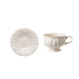 Maxbell Tea Cup and Saucer Set Tea Cup Water Tea Cups for Breakfast Milk Latte Cream coloured