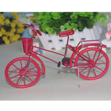 Maxbell 1:10 Bike Model Bicycle with Basket Handicraft  Home Decor Toy Red