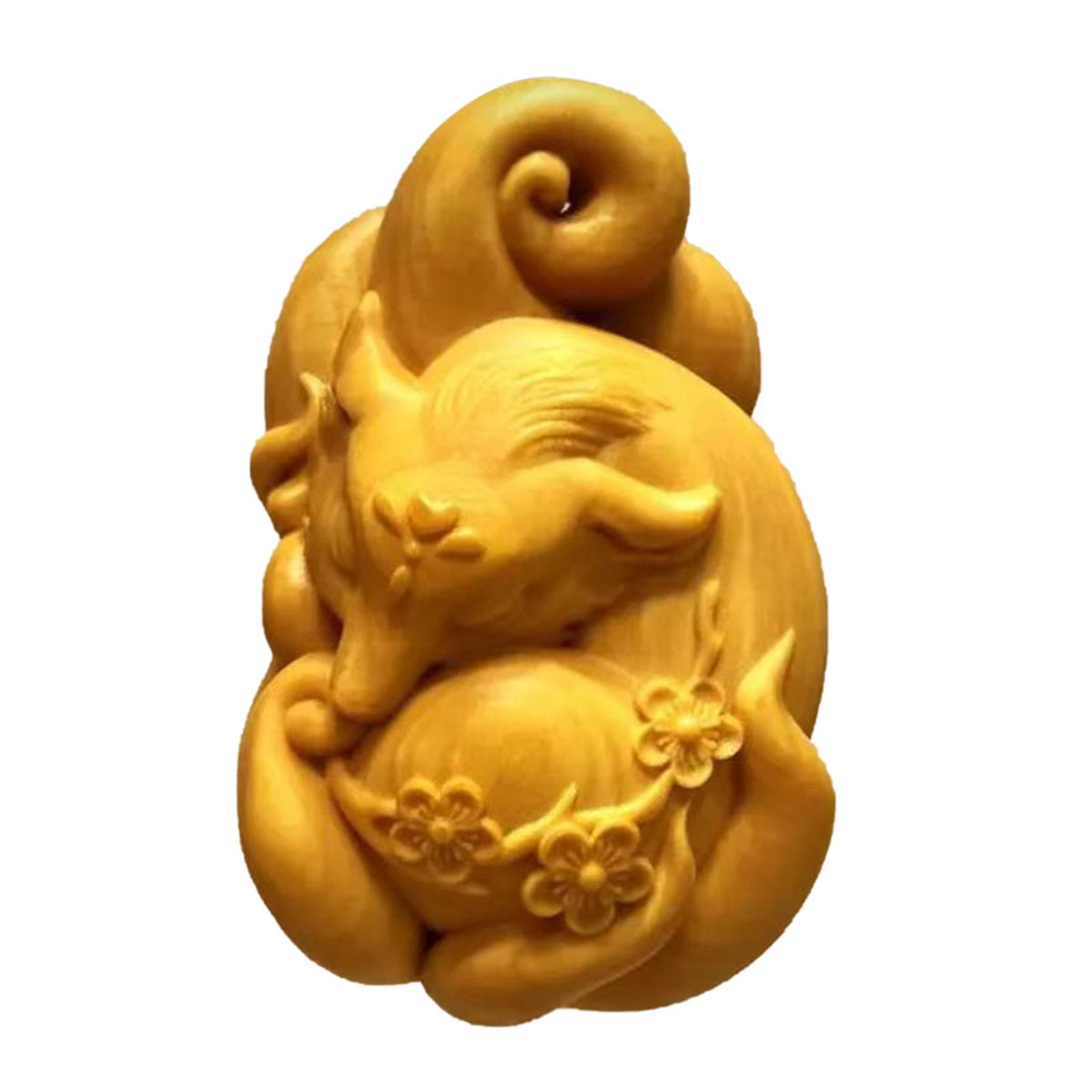 Maxbell Mini Wood Carving Figurine Auto Interior Decoration Art Craft Sculpture Style B