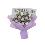 Maxbell Crochet Flowers Bouquet Durable Crochet Bouquet for Cafe Anniversary Holiday Violet