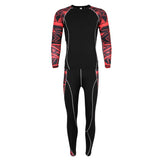Maxbell Men's Long Sleeve Compression Sports Top T-Shirts and Pants M Black Red