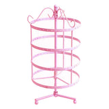 Max Maxb 4 Tiers Metal Rotating EarringS Display Stand Jewelry Holder Rack Pink