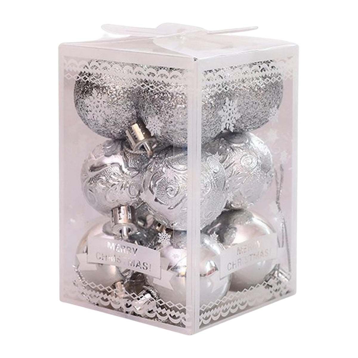 Maxbell 12Pcs Seasonal Decorations Decorative for Office Building Argent
