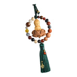 Maxbell Buddha Statue Car Rearview Mirror Pendant Gift Tassel Car Hanging Decoration green tassel