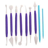 Maxbell Pack of 9 Fondant Cake Graver Modeling Kit for Cupcake Cake Decorating Pastry Tool