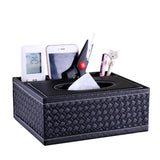 Maxbell Tissue Box Desktop Remote Control Smartphone Holder Organizer Black