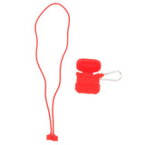 Maxbell Silicone Protective Cover Case with Metal Keychain for Apple AirPods Red