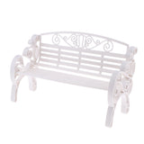 Max 1:6 Scale Dollhouse Miniature Furniture Plastic Garden Patio Park Bench White