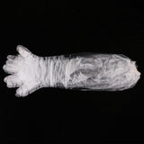 Maxbell 2 Pairs Clear Plastic Disposable Long Arm Gloves For Women Men Waterproof