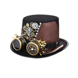 Maxbell Retro Style Steampunk Top Hat Cosplay Metal Costume Head Gear Halloween M 56cm-58cm