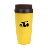Maxbell Coverless Twist Cup Portable with Stainless Steel Straw Insulated Coffee Cup panda yellow