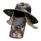 Maxbell Sun Cap with Detachable Neck Flap Cover Beach Backpacking Unisex Fishing Hat Deep Green Multi