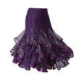 Max Flamenco Ballroom Waltz Dance Big Swing Skirt Sequined Modern Costumes Purple