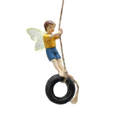 Maxbell Resin Statue Miniature Wing Sculpture Lawn Patio Fairy Garden Boy Figurine